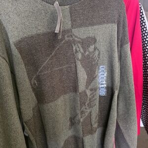 Grand Slam Men's Olive Graphic Crewneck Sweater